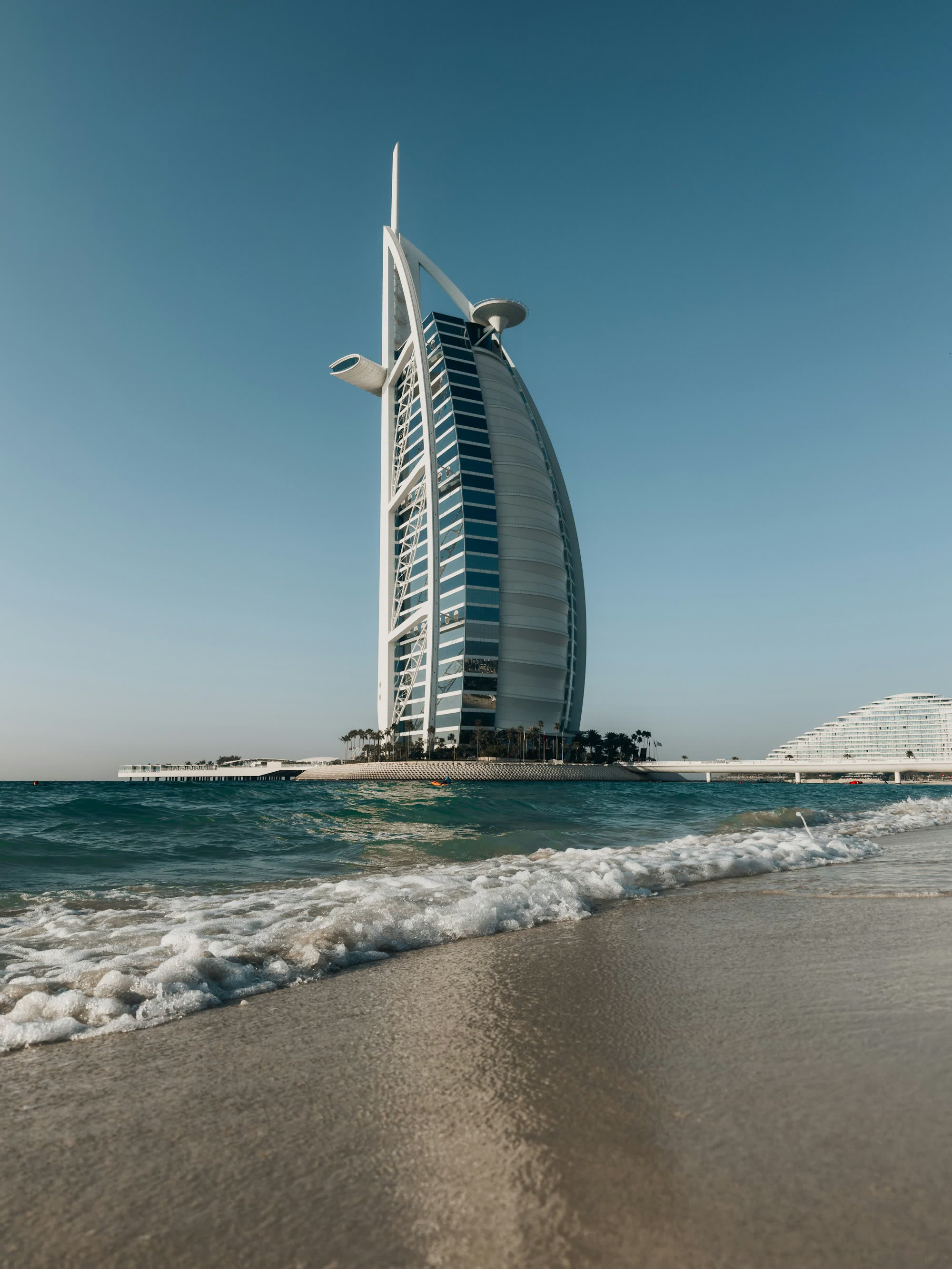 The Dubai coastline on a sunny day